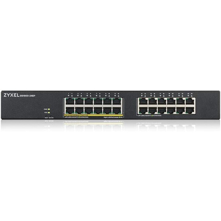 Zyxel GS1900-24EP Gestionado L2 Gigabit Ethernet (10/100/1000) Energía sobre Ethernet (PoE) Negro