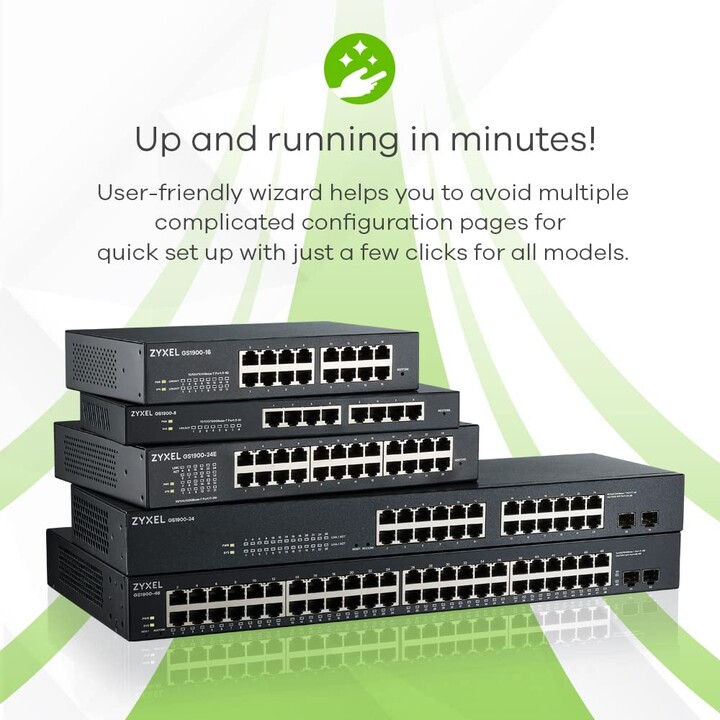Zyxel GS1900-24EP Gestionado L2 Gigabit Ethernet (10/100/1000) Energía sobre Ethernet (PoE) Negro