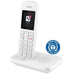 Téléphone fixe Telekom Sinus A12 avec base et AB Weiss (pour connexion analogique)