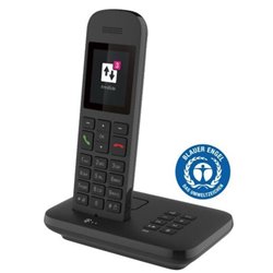 Telekom Sinus A12 telefono fisso con base e segreteria telefonica nera (per collegamento analogico)