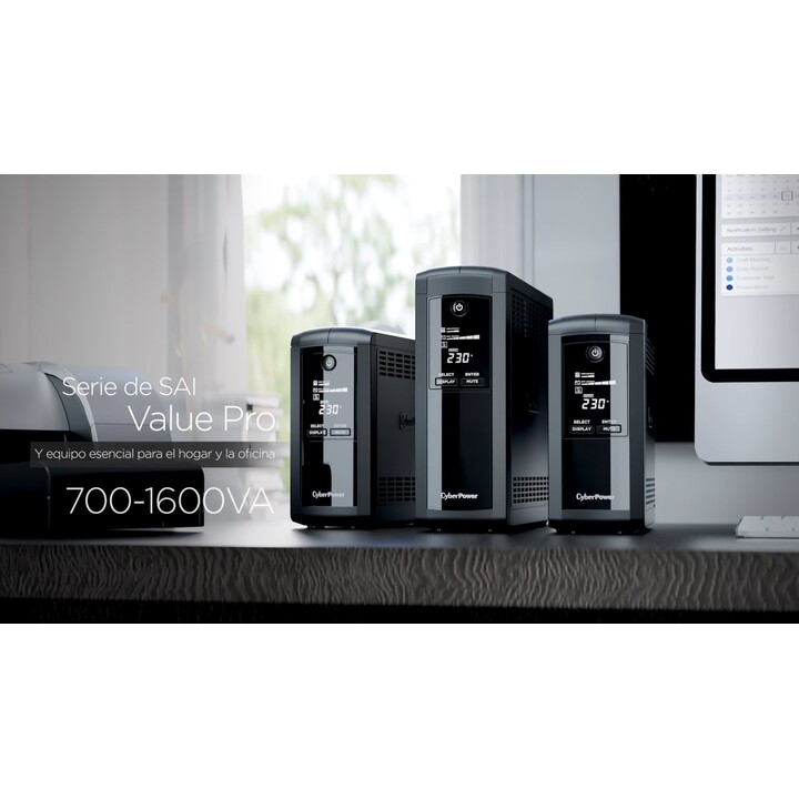 UPS interativo linha Cyberpower VP1600EILCD/ 1600VA-960W/ 8 saídas/ formato torre