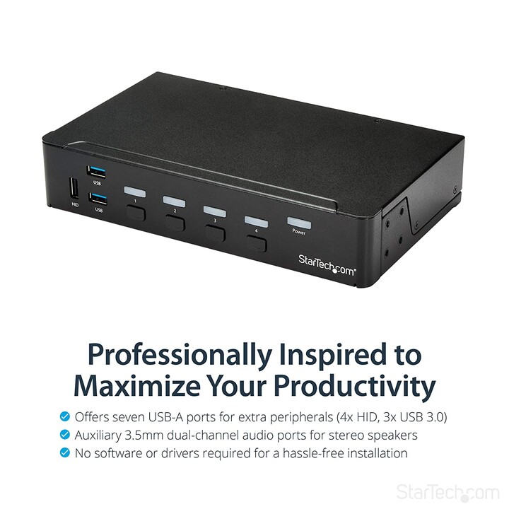 CONMUTADOR KVM STARTECH 4X1 HDMI USB 3.0
