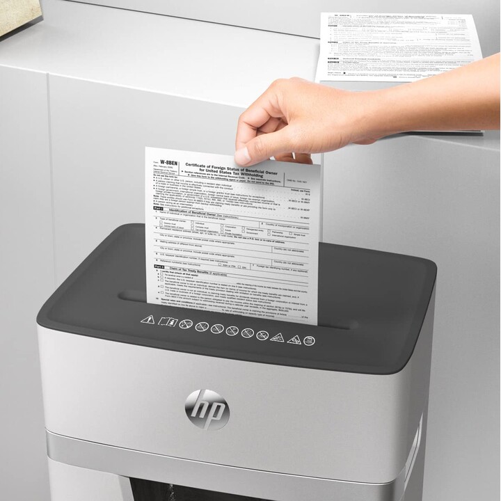 Destructeur de documents HP OneShred 15CC (niveau de sécurité 4, coupe particule 4x35mm, jusqu'à 15 feuilles 80g/m², 65dB)