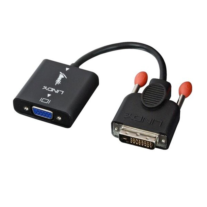 Lindy 38189 cavo e adattatore video 0,1 m DVI-D VGA (D-Sub) Nero
