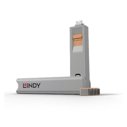 Lindy 40428 USB C Port Schloss mit Schlüssel, orange