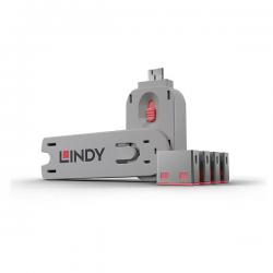 Usb port locks 4x pink+key - Imagen 1