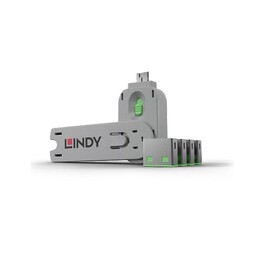 Lindy 4xgreen+key blocco porta USB-A verde