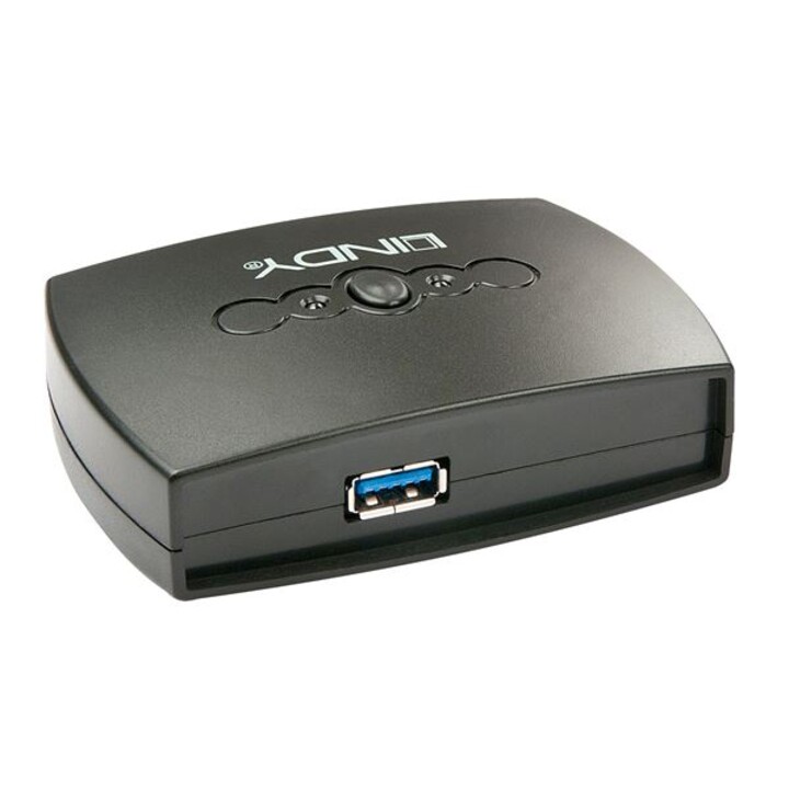 Lindy 4xblanco+key comutador USB 2 portas USB 3.0 preto