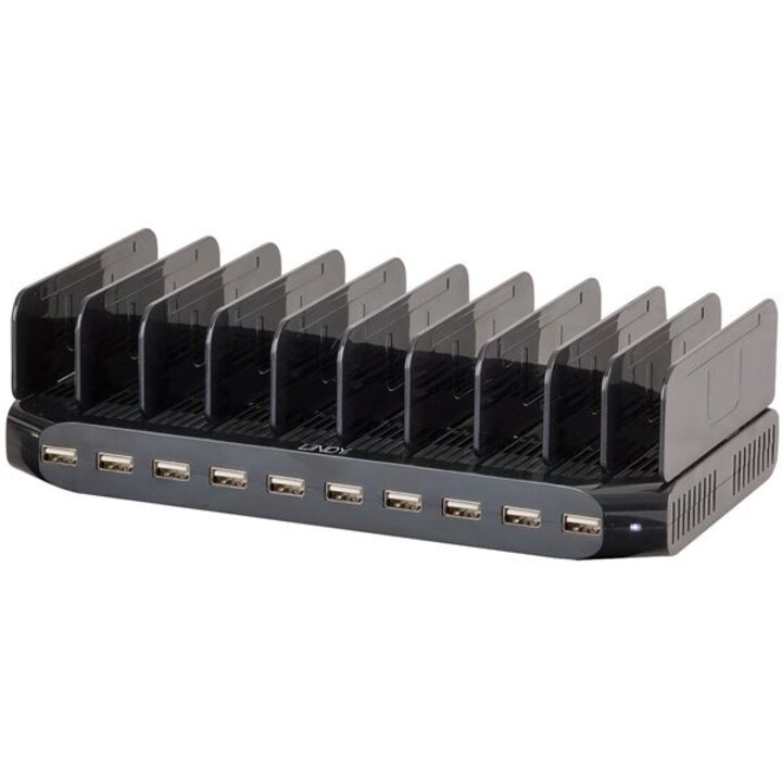 Lindy estação de carregamento USB de 10 portas 96W preta