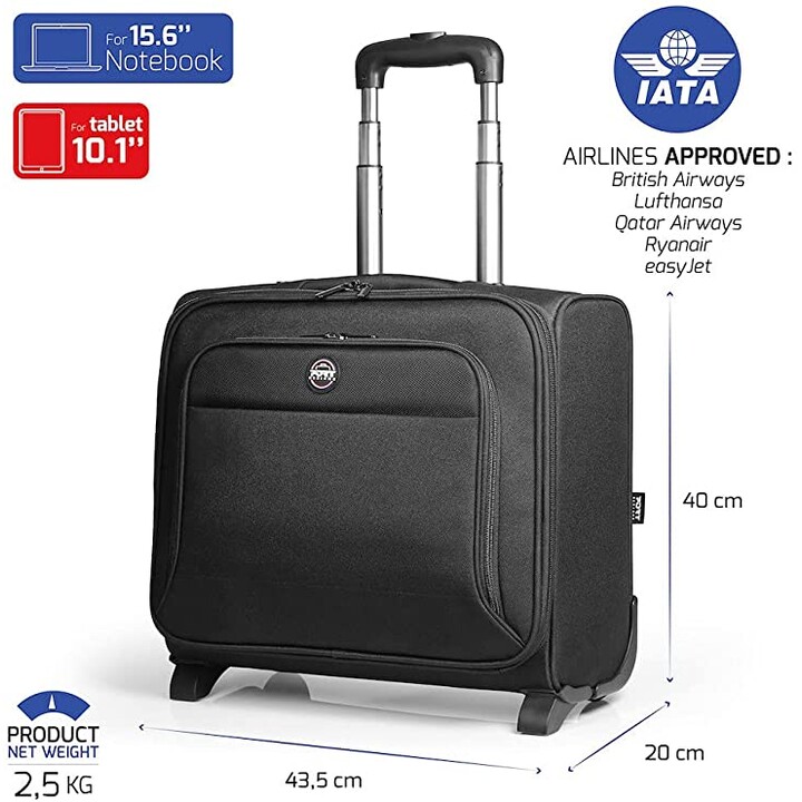 Port Designs HANOI II sacoche d'ordinateurs portables 39,6 cm (15.6") Valise sur roulette Noir
