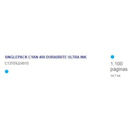 Epson Singlepack Cyan 408 DURABrite Ultra Ink