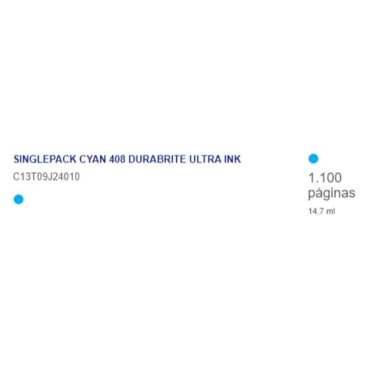 Epson Singlepack Cyan 408 DURABrite Ultra Ink