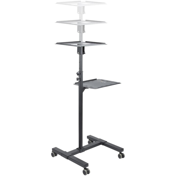 StarTech.com Mobiler Projektor- und Laptopständer/-wagen - Heavy Duty Projektorständer (2 Regale, jeweils 10 kg) - Höhenverstell