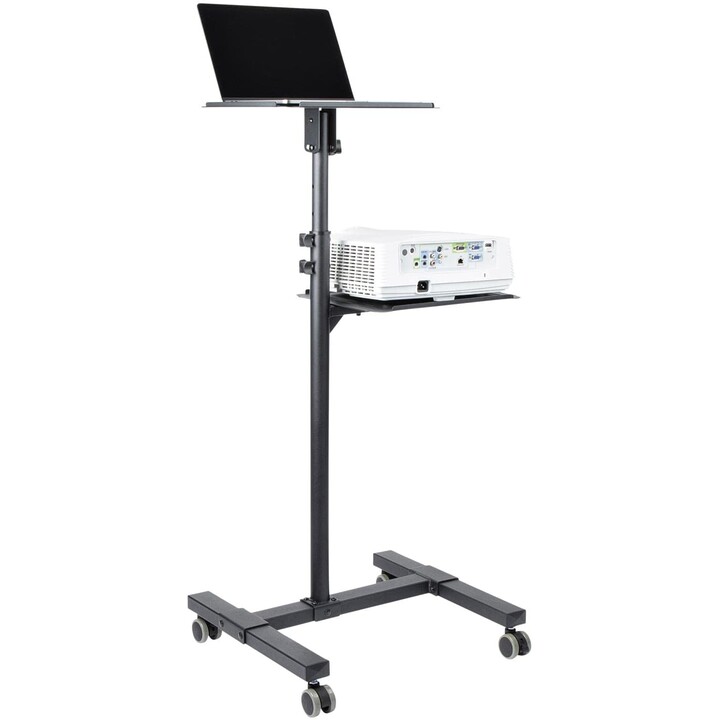 StarTech.com Mobiler Projektor- und Laptopständer/-wagen - Heavy Duty Projektorständer (2 Regale, jeweils 10 kg) - Höhenverstell