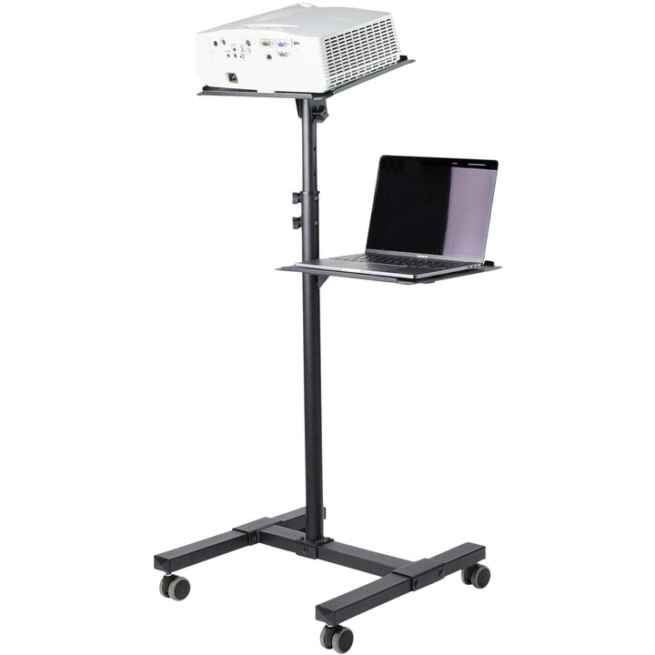 StarTech.com Mobiler Projektor- und Laptopständer/-wagen - Heavy Duty Projektorständer (2 Regale, jeweils 10 kg) - Höhenverstell