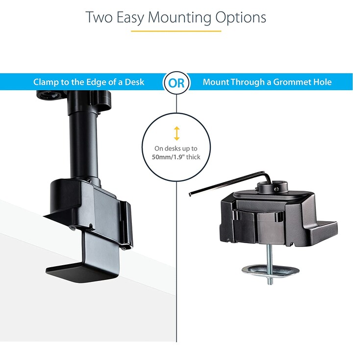 StarTech.com Bras pour Double Moniteur, Support de Moniteur à Mouvement Complet pour 2 Écrans VESA jusqu'à 32" (8kg), Réglable e