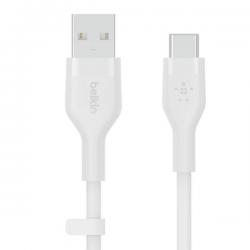 Usb-a to usb-c_silicon 2m white - Imagen 1