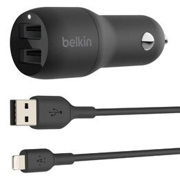 Chargeur voiture double 1m a-ltg 24w noir