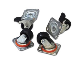 Casters with brake for wardrobes