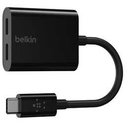 Belkin CONNECT F7U081BTBLK adaptador USB-C de audio y carga 60W negro