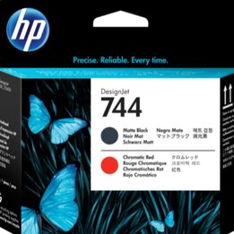 Hp 744 matte black-red head