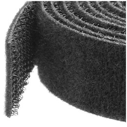 StarTech.com 100ft (30.5m) Hook and Loop Roll, Black, Cut-to-Size Reusable Cable Ties, Bulk Industrial Wire Fastener Tape, Adjus