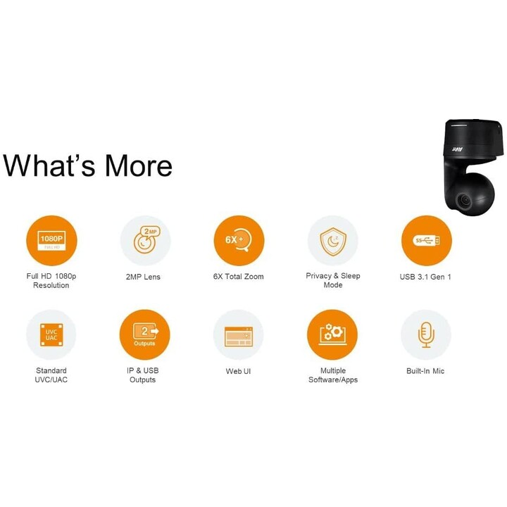 Telecamera AVer DL10 Full HD, zoom 3X, USB, RJ45, tracciamento automatico, microfono integrato, controllo tramite gesti