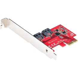 StarTech.com 2P6G-PCIE-SATA-CARD 2-port SATA PCIe controller card, non-RAID, red