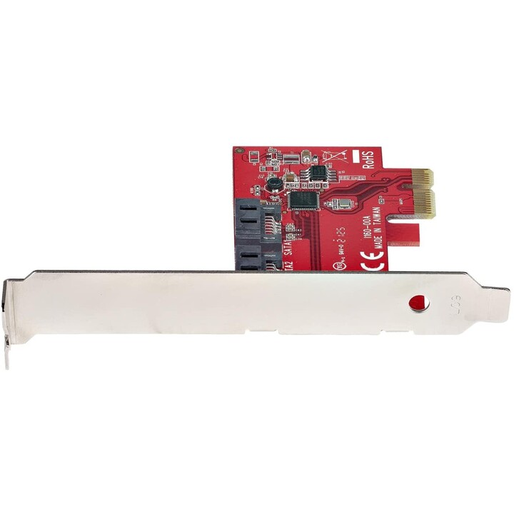 StarTech.com 2P6G-PCIE-SATA-CARD 2-port SATA PCIe controller card, non-RAID, red
