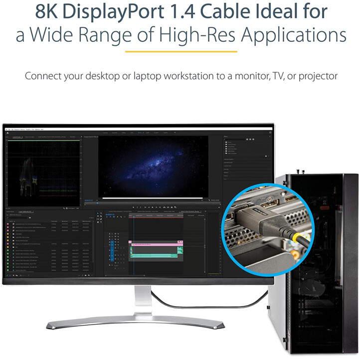 StarTech.com Câble DisplayPort 1.4 Certifié VESA 3m - 8K 60Hz HDR10 - Vidéo Ultra HD 4K 120Hz - Cordon Moniteur/Écran DP 1.4 - C