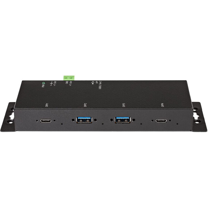 StarTech.com 4 Port USB C Hub 10 Gbit/s - Industrieller USB-C Hub aus Metall - 2x USB-C & 2x USB-A - ESD Surge Protection - USB-