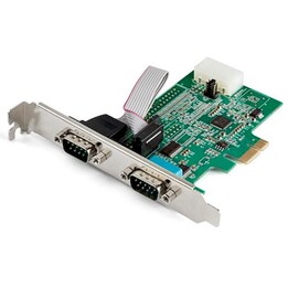 StarTech.com 2-port PCI Express RS232 Serial Adapter Card - PCIe RS232 Serial Host Controller Card - PCIe to Dual Serial DB9 Car