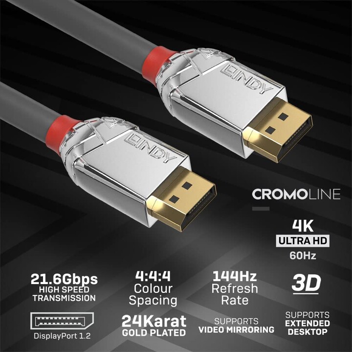 Lindy 36304 DisplayPort-Kabel 5 m Grau