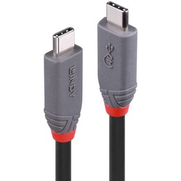 Lindy 0.8m USB 4 Type C Cable, 40Gbps, Anthra Line