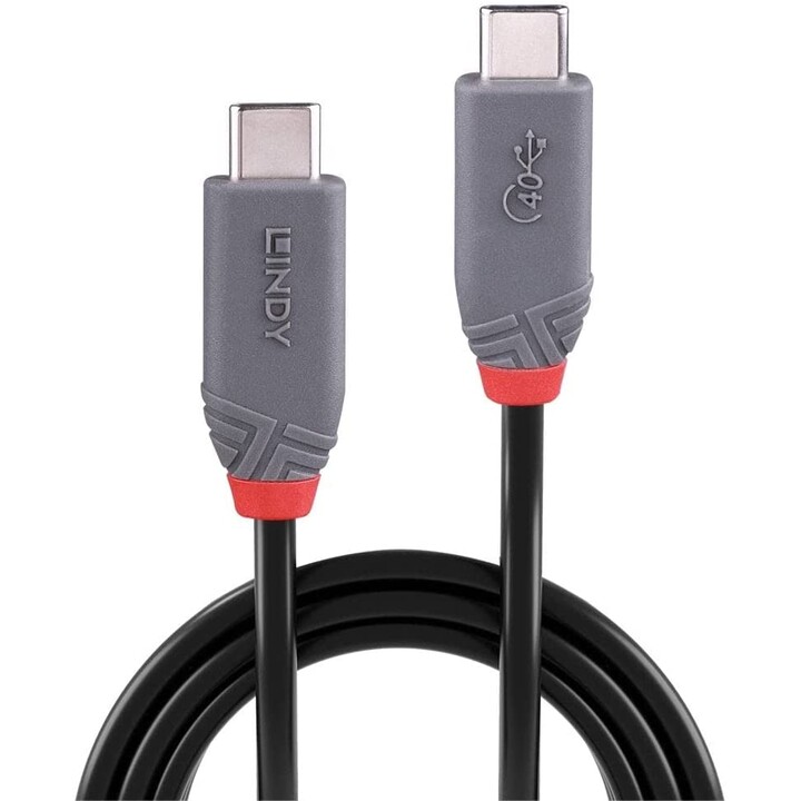 Lindy 36947 câble USB USB4 Gen 3x2 0,8 m USB C Noir