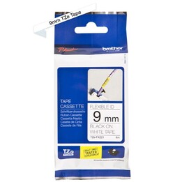 Brother TZe-FX221 black on white tape 9 mm x 8 m laminated