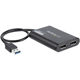 STARTECH USB32DP24K60 adaptador dual DisplayPort USB 3.0 4K 60Hz negro