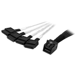 StarTech.com SAS43SAT1M cabo Serial Attached SCSI (SAS) 1 m Preto, Prateado