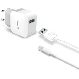 CARREGADOR USB CELLY TURBO 2.4A + CABO LIGHTNING PARA CASA