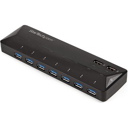 STARTECH.COM ST93007U2C 7-Port-USB-3.0-Hub mit 2 Schnellladeports 2,4 A schwarz