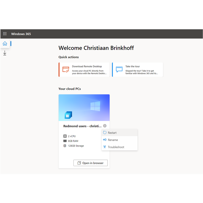 Windows 365 bus 4 vcpu 16 gb 128 gb