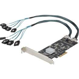 StarTech.com Tarjeta PCIe de 8 Puertos SATA - Tarjeta Adaptadora de Expansión PCI Express SATA con 4 Controladores de Host - Tar