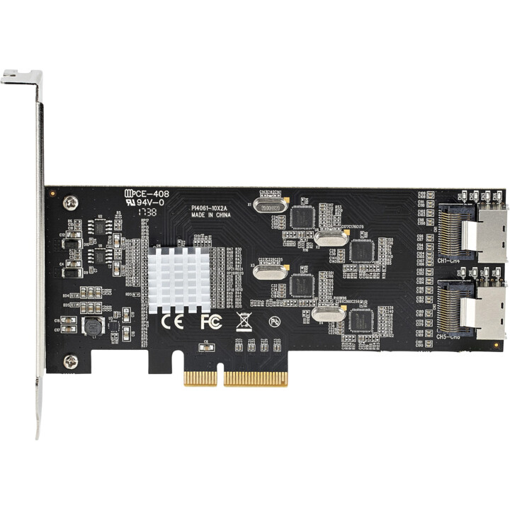 STARTECH.com 8P6G-PCIE-SATA-CARD tarjeta SATA PCIe de 8 puertos negra