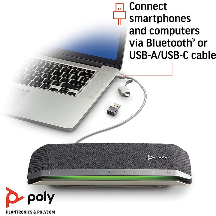 HP Poly Sync 40+ USB-A USB-C Speakerphone +BT700 USB-A Adapter