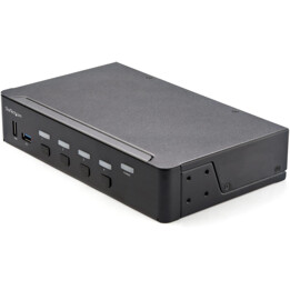 StarTech.com KVM Switch HDMI a 4 porte - Monitor singolo 4K 60Hz Ultra HD HDR - Switch KVM HDMI 2.0 per PC con 2 porte USB 3.0 H