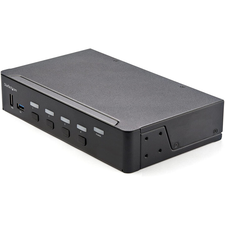 StarTech.com Commutateur KVM HDMI à 4 Ports - Moniteur Unique 4K 60Hz Ultra HDR - Commutateur KVM de Bureau HDMI 2.0 avec Hub US