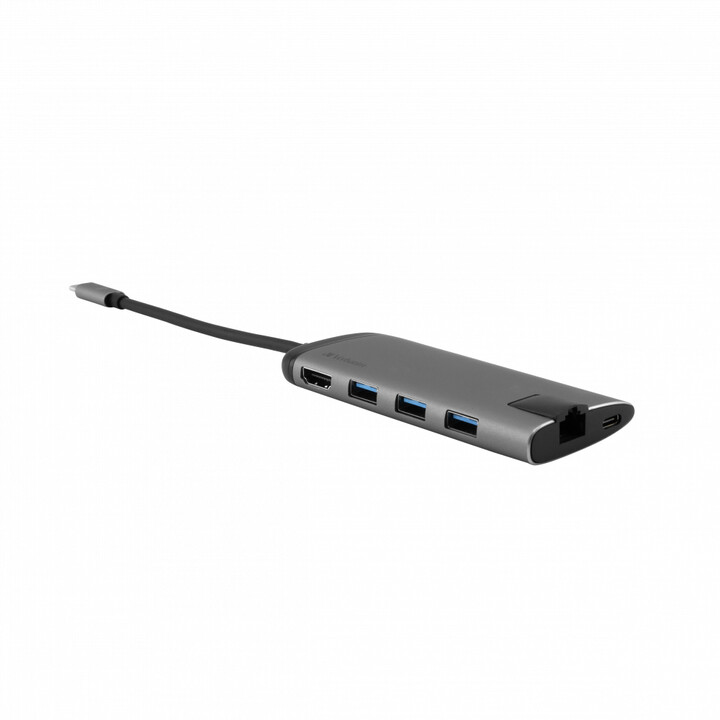 Hub interfaccia Verbatim 49142 USB 3.2 Gen 1 (3.1 Gen 1) Type-C 1000 Mbit/s Nero, Argento