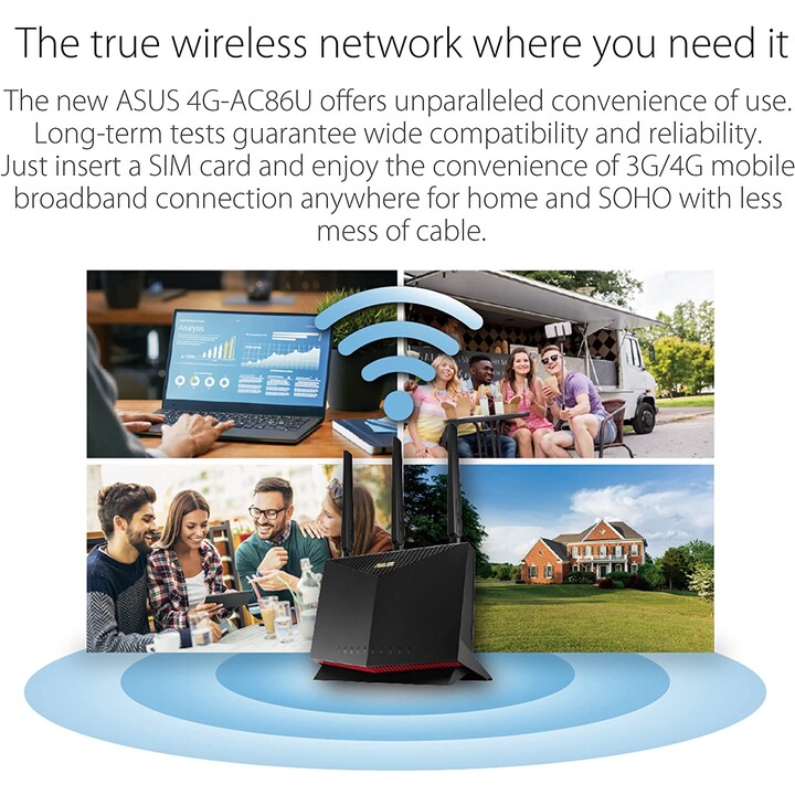 Asus 4G-AC86U LTE-Modemrouter AC2600 schwarz