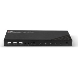 Lindy 4 Port HDMI 4K60 USB 2.0 & Audio KVM Switch negro