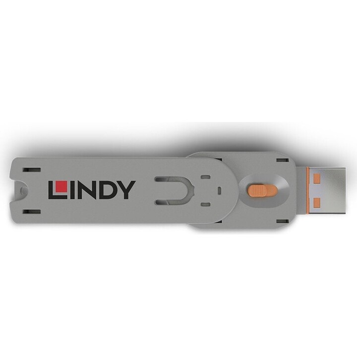 Usb type a port blocker key, orange